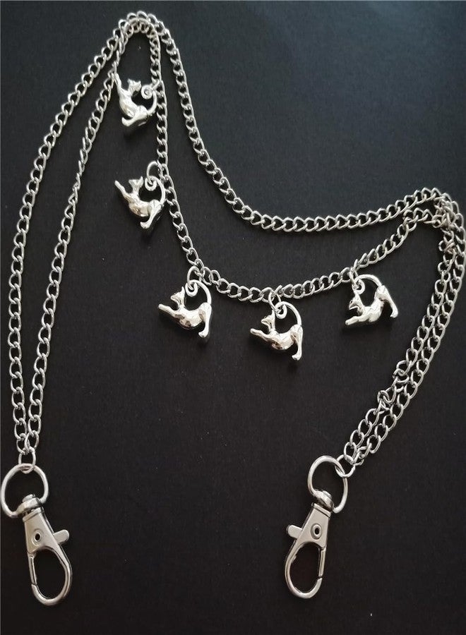 AETYWYEIN 3D Mini Cat Charm Pant Chain, Cute Cat Pendant Trouser Accessories, Hip Hop Layered Belt Chains, Bags DIY Jewelry Pocket Chain - Image 2